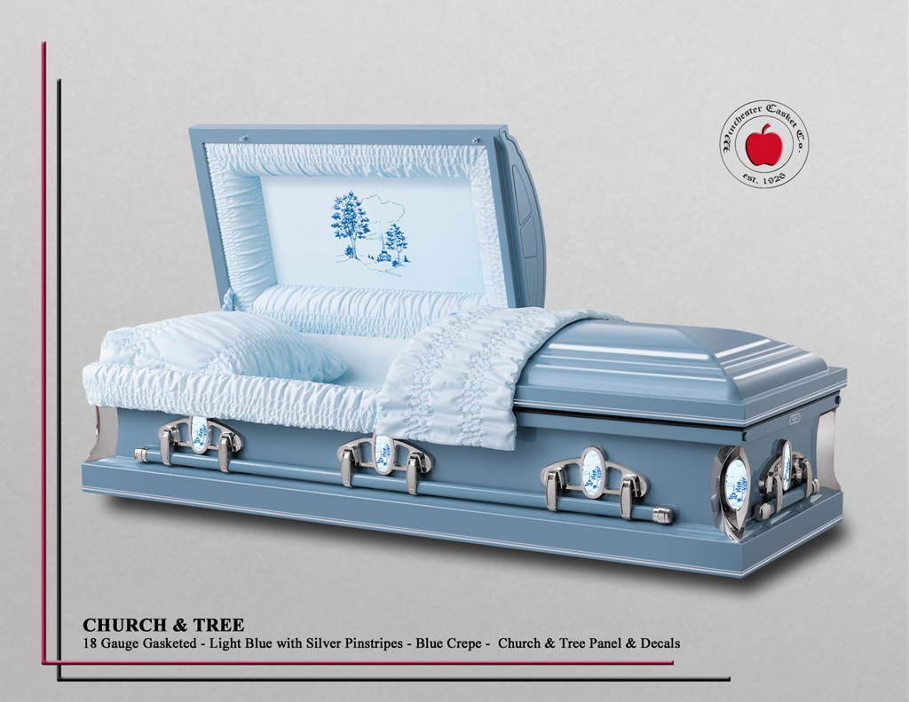 Church and Tree Light Blue